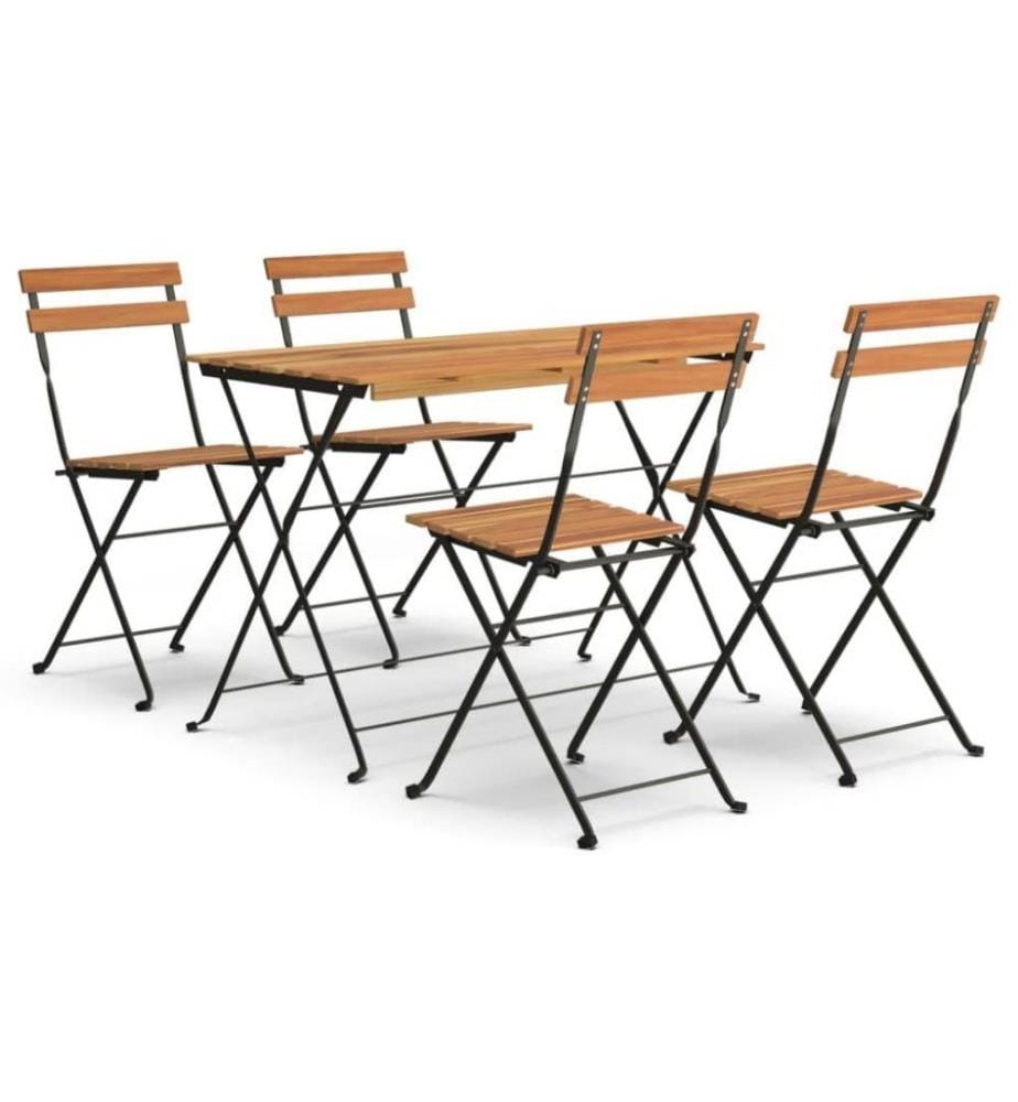 Vidaxl 5tlg. BistroSet Klappbar Massivholz Aka… DeinDeal