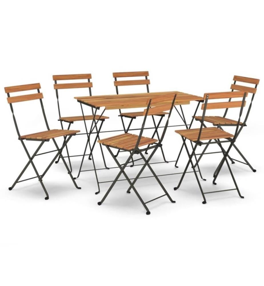 Vidaxl 7tlg. BistroSet Klappbar Massivholz Aka… DeinDeal