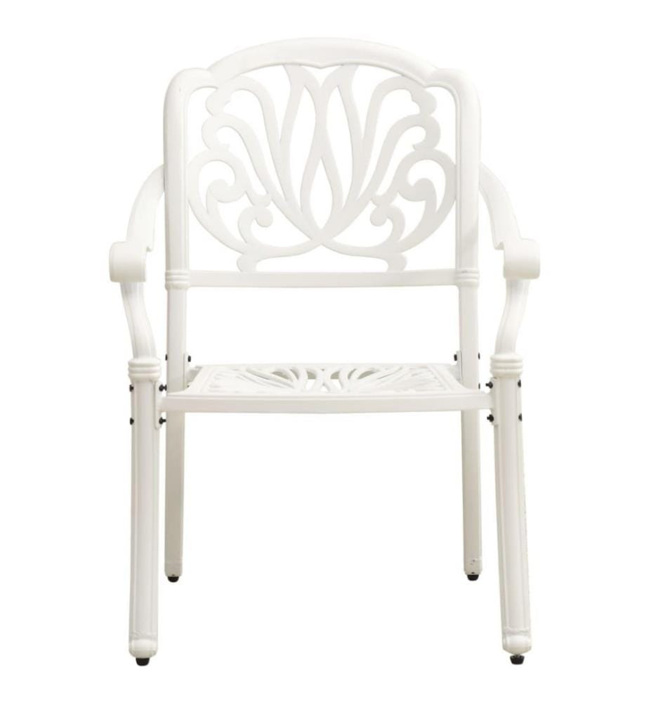 5-tlg. Bistro-Set Aluminiumguss Weiss