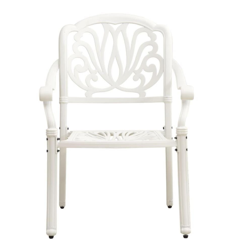 5-tlg. Bistro-Set Aluminiumguss Weiss