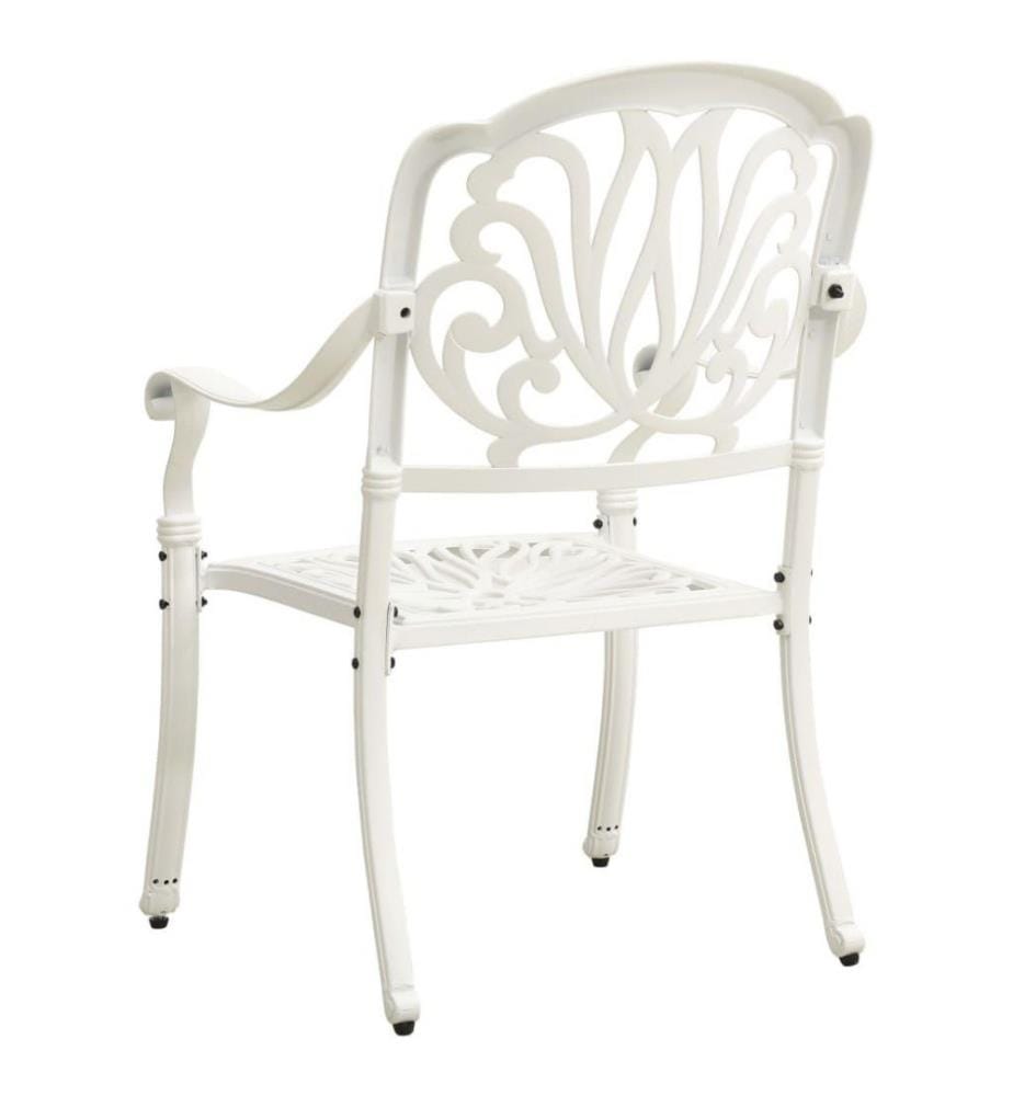 5-tlg. Bistro-Set Aluminiumguss Weiss