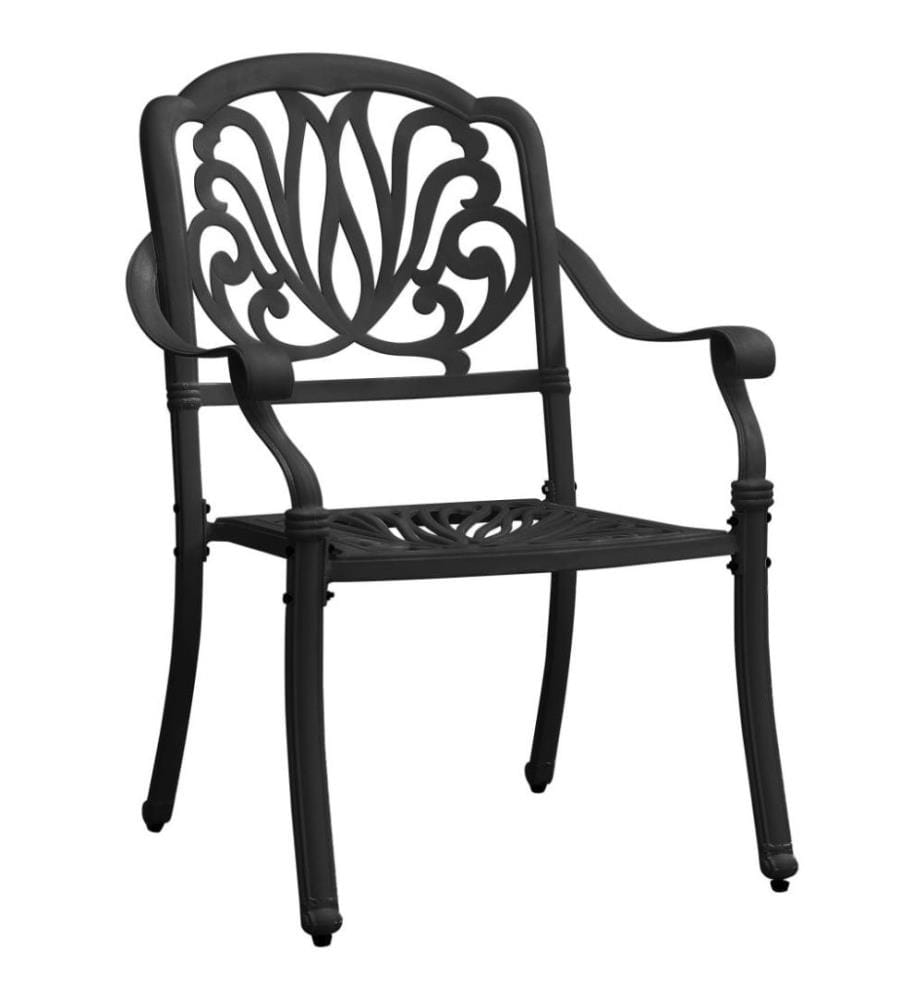 5-tlg. Bistro-Set Aluminiumguss Schwarz