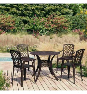 5-tlg. Bistro-Set Aluminiumguss Bronzen