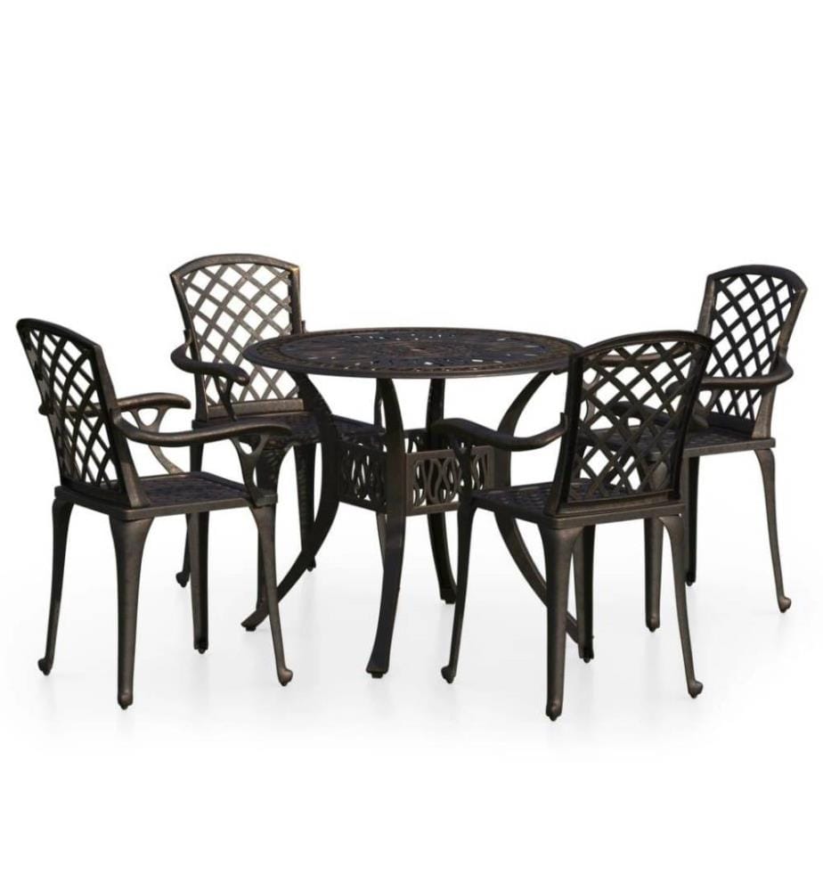 Ensemble de bistro 5 pcs Aluminium coulé Bronze