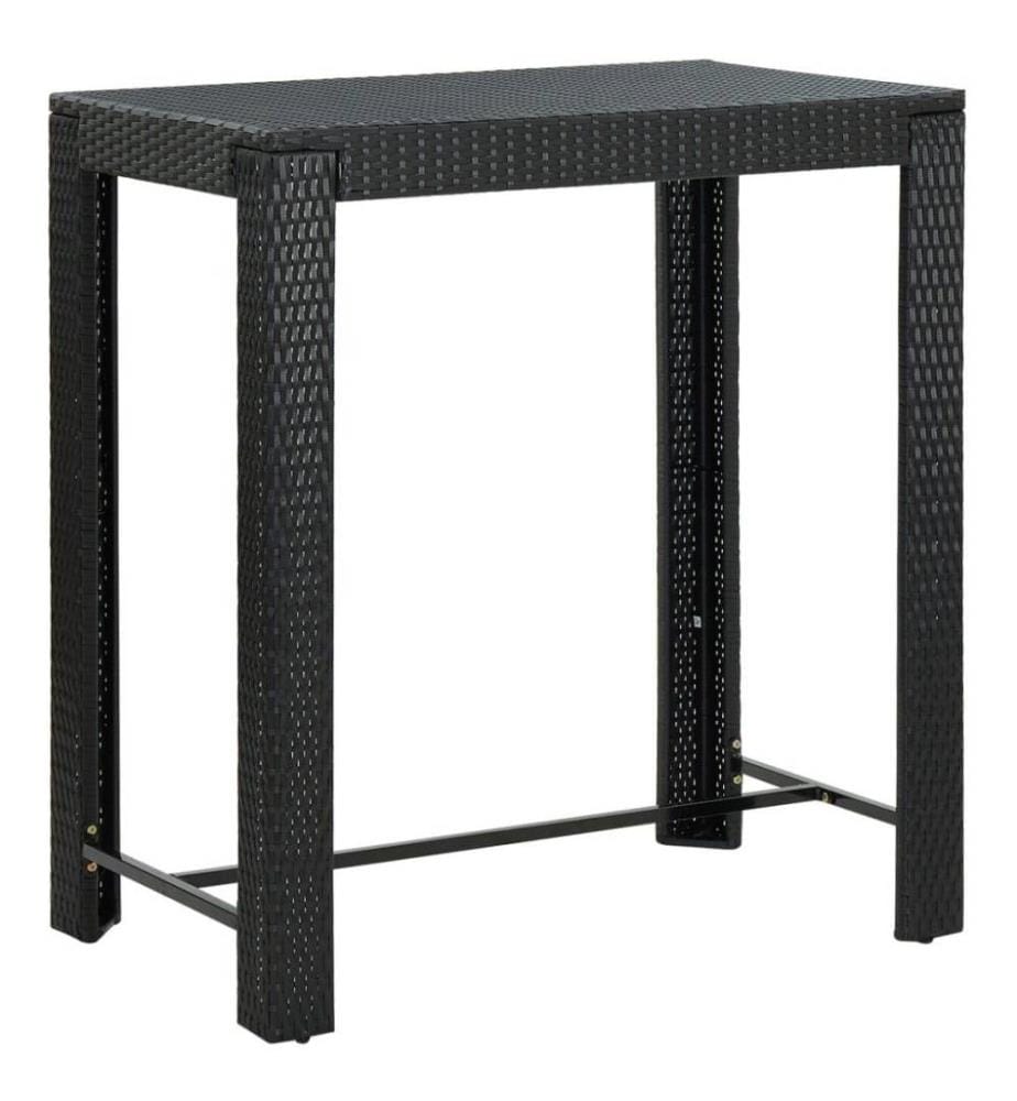 5-tlg. Gartenbar-Set Schwarz Poly Rattan & Massivholz Akazie