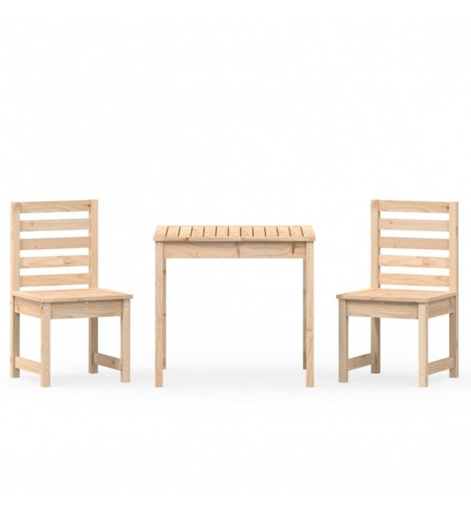 Ensemble de bistrot de jardin 3 pcs bois de pin massif