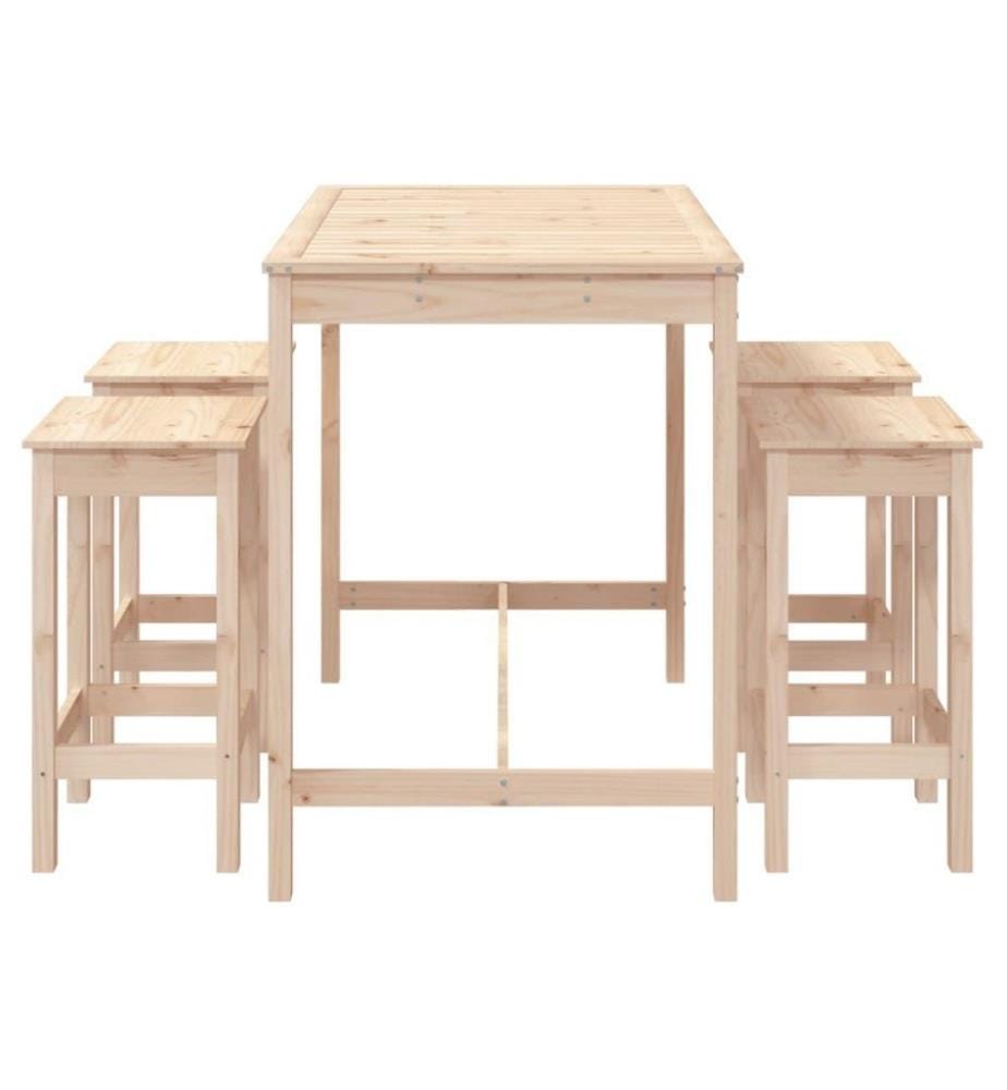 Ensemble de bar de jardin 5 pcs bois de pin massif