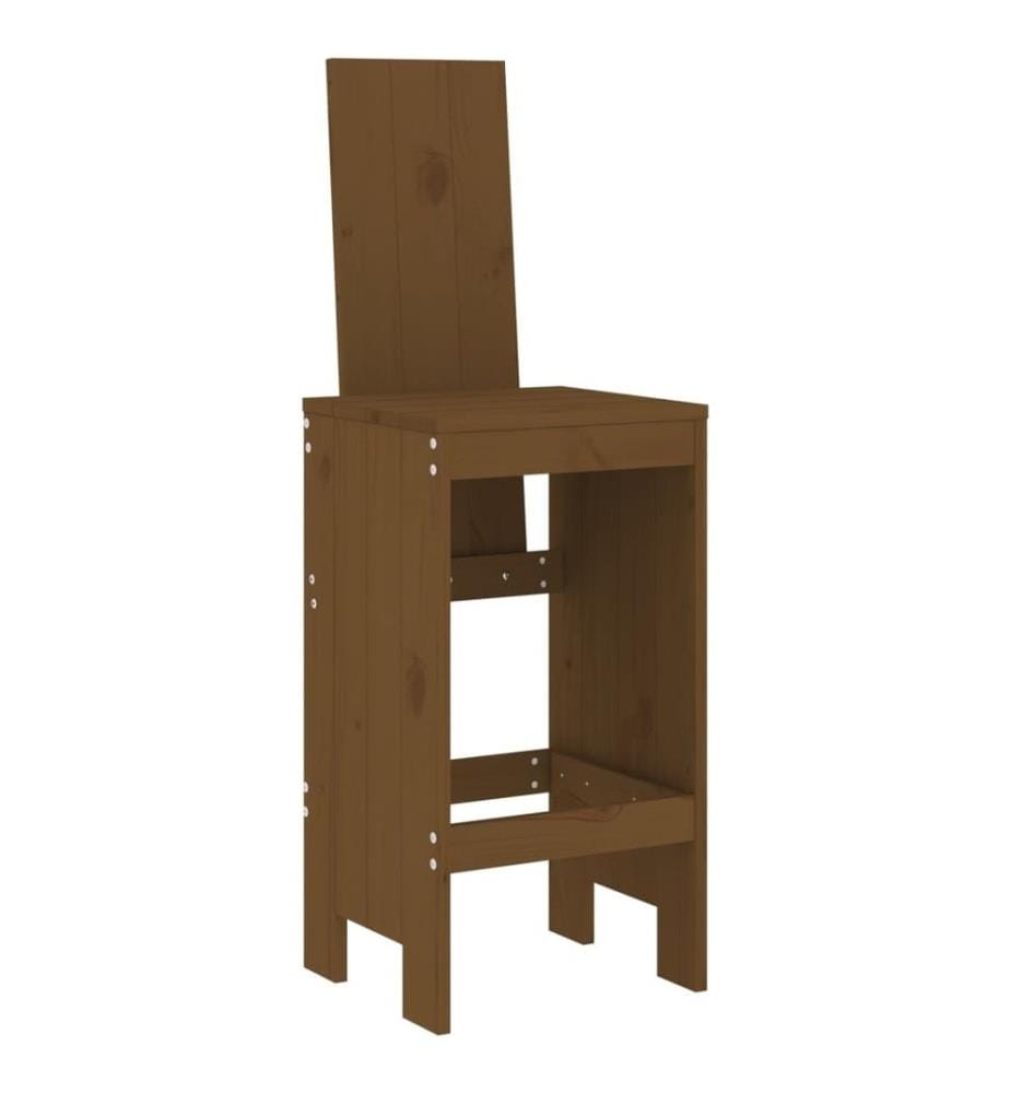 Ensemble de bar de jardin 5 pcs marron miel bois de pin massif