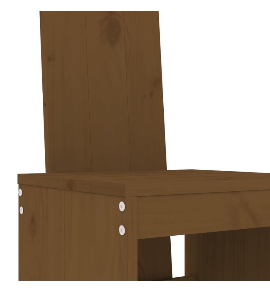 Ensemble de bar de jardin 5 pcs marron miel bois de pin massif