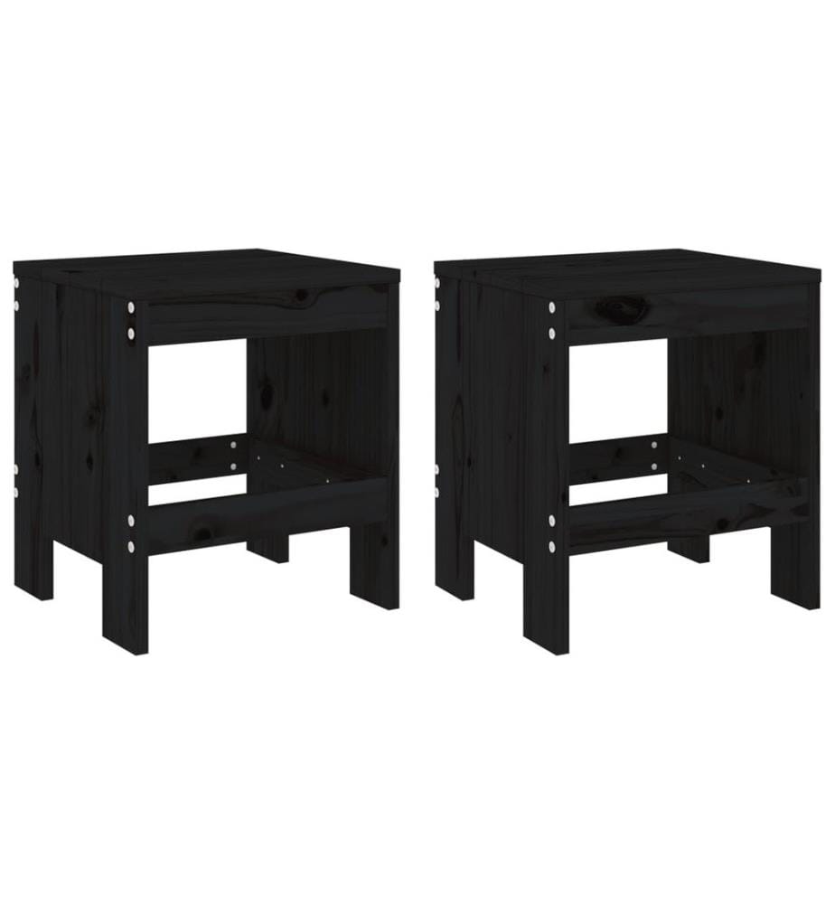 3-tlg. Garten-Bistro-Set Schwarz Massivholz Kiefer