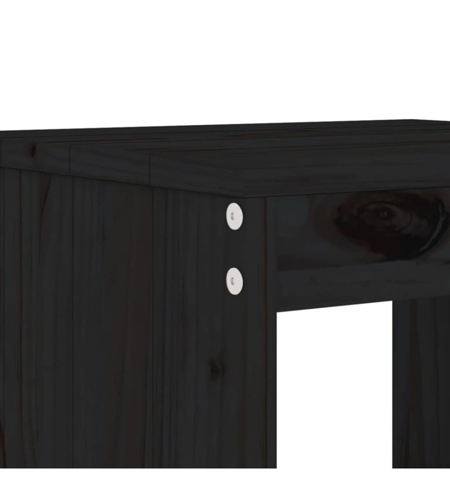 3-tlg. Garten-Bistro-Set Schwarz Massivholz Kiefer