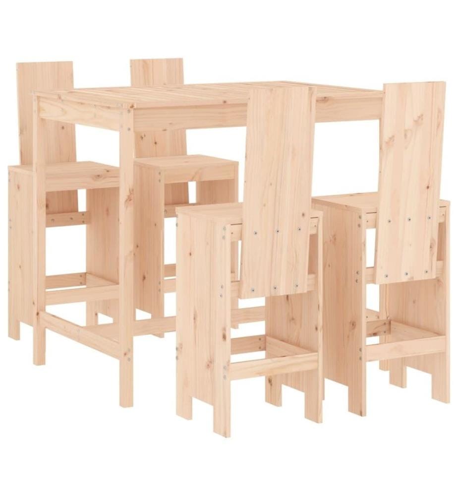 Ensemble de bar de jardin 5 pcs bois de pin massif