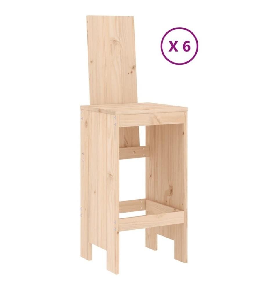 Ensemble de bar de jardin 7 pcs Bois de pin massif