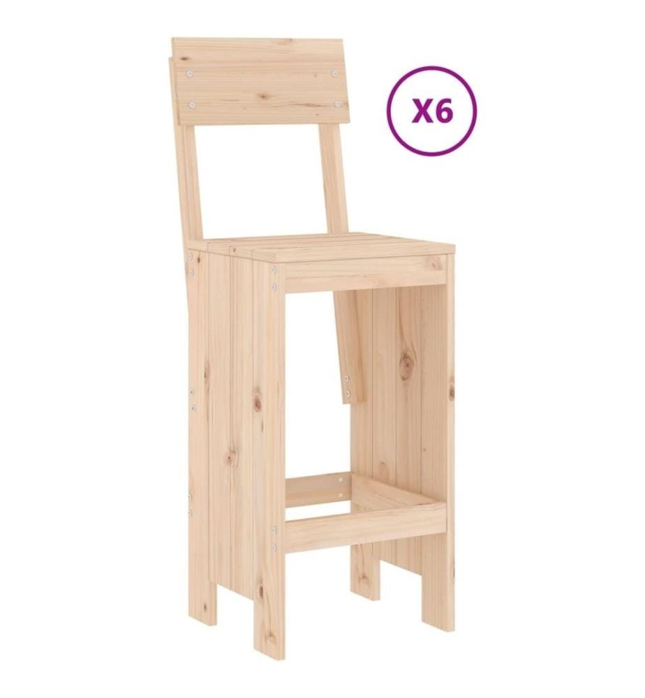 Ensemble de bar de jardin 7 pcs Bois de pin massif