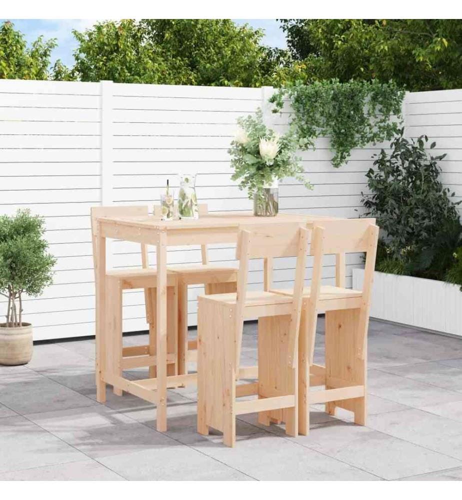 Ensemble de bar de jardin 5 pcs bois de pin massif