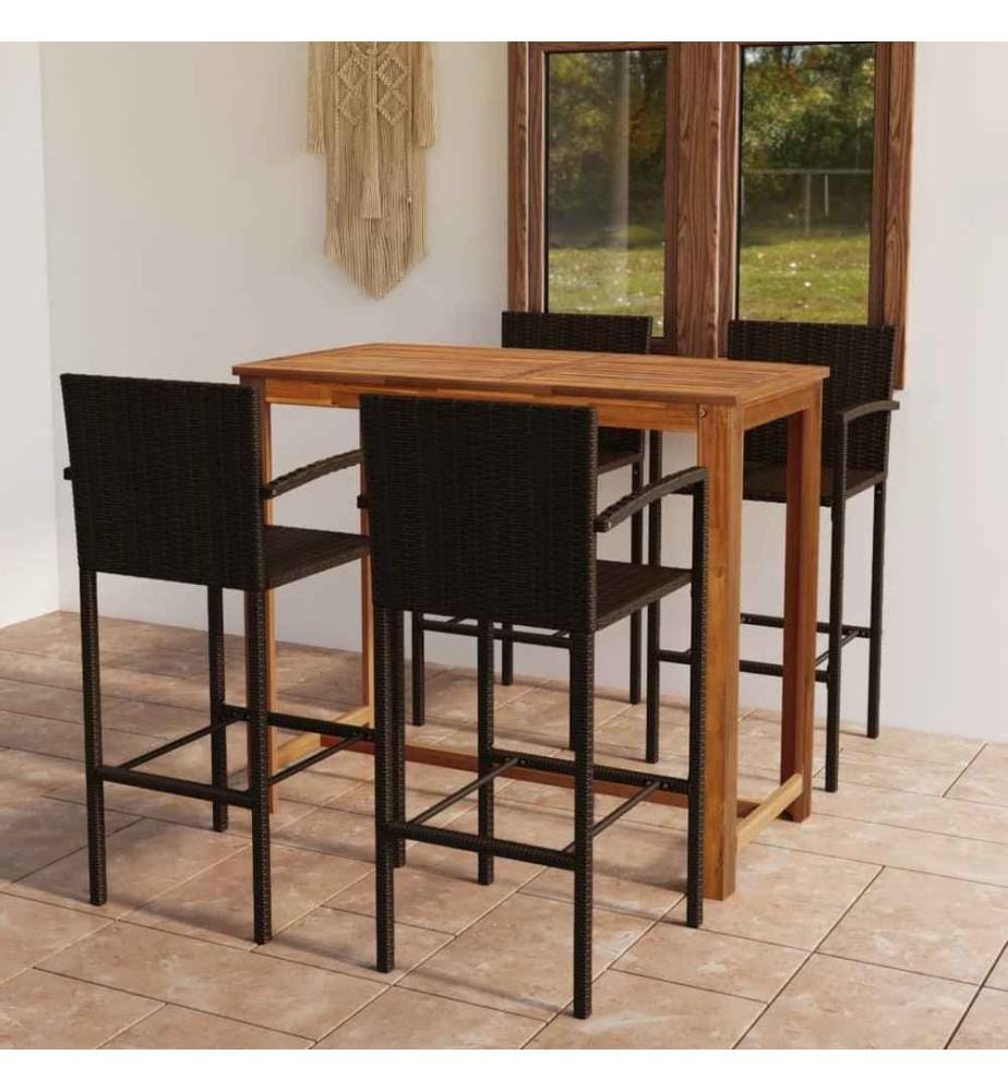 5-tlg. Gartenbar-Set Braun