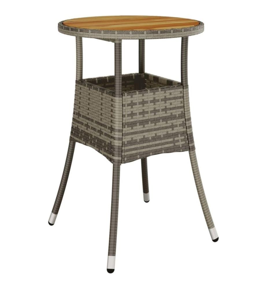 5-tlg. Garten-Bistro-Set mit Kissen Grau Poly Rattan