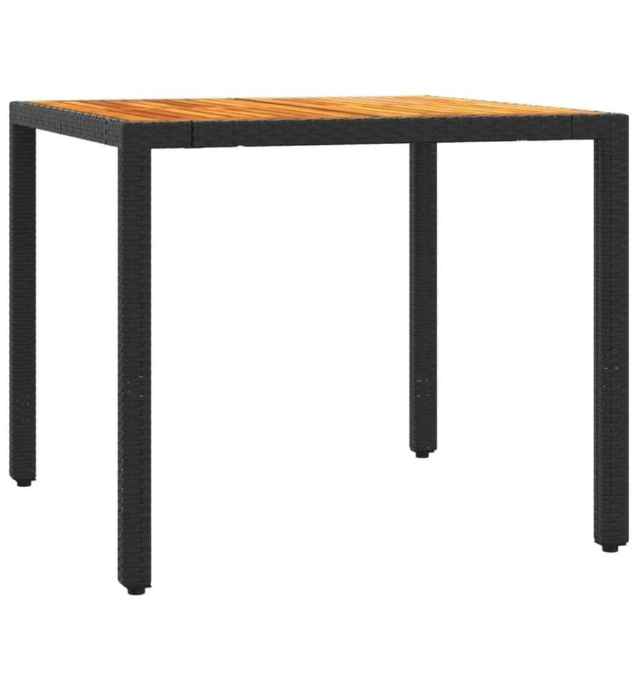 3-tlg. Bistro-Set mit Kissen Schwarz Poly Rattan