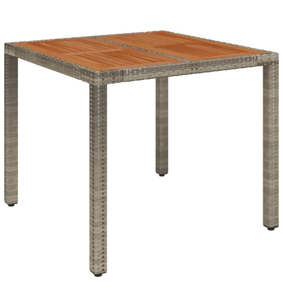3-tlg. Bistro-Set mit Kissen Grau Poly Rattan