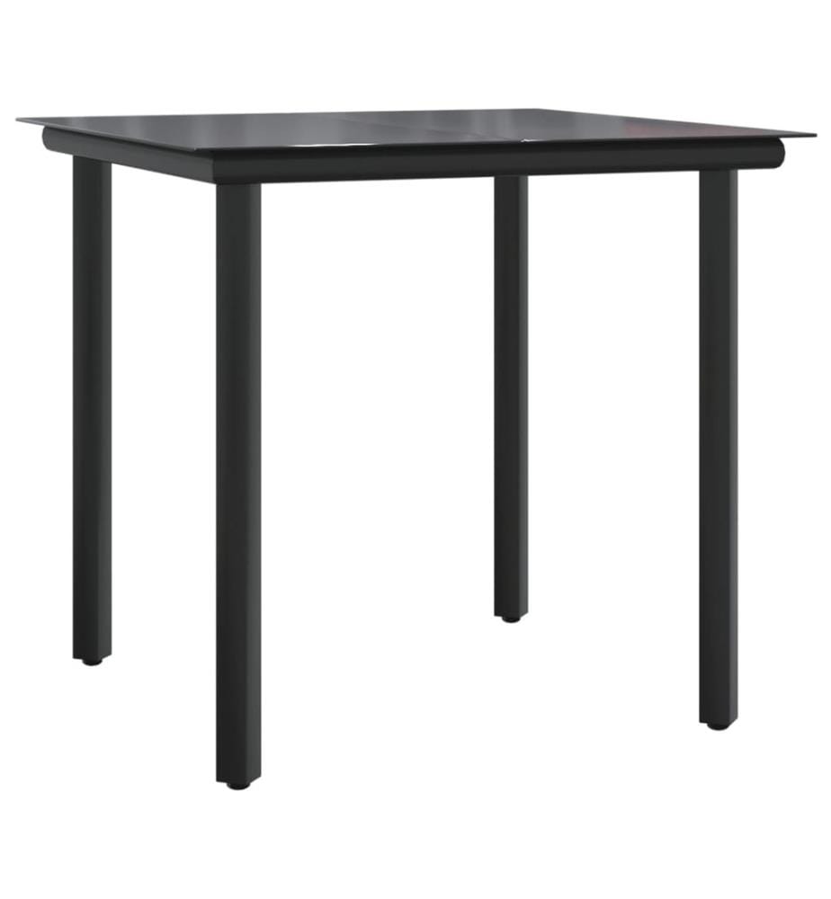 3-tlg. Bistro-Set mit Kissen Schwarz Poly Rattan