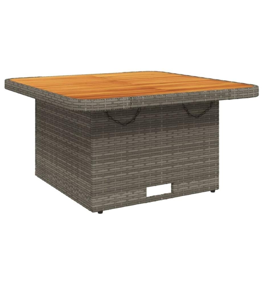 3-tlg. Bistro-Set mit Kissen Grau Poly Rattan