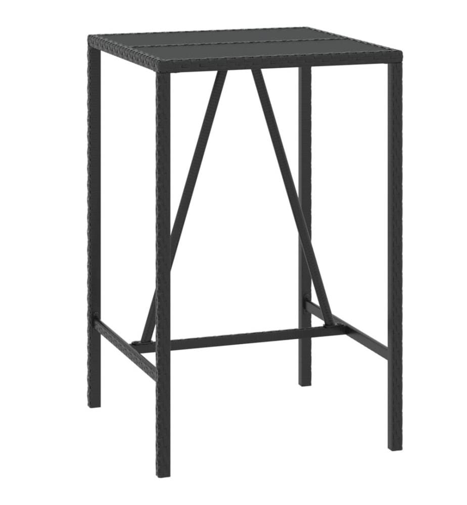 Ensemble de bar de jardin 5 pcs avec coussins noir poly rotin