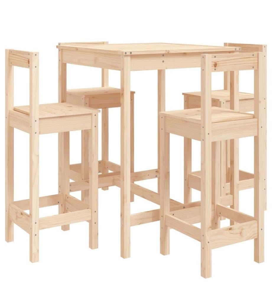 Ensemble de bar de jardin 5 pcs bois de pin massif