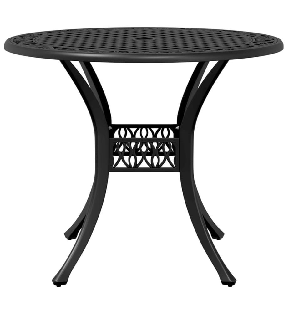 3-tlg. Bistro-Set Schwarz Aluminiumguss