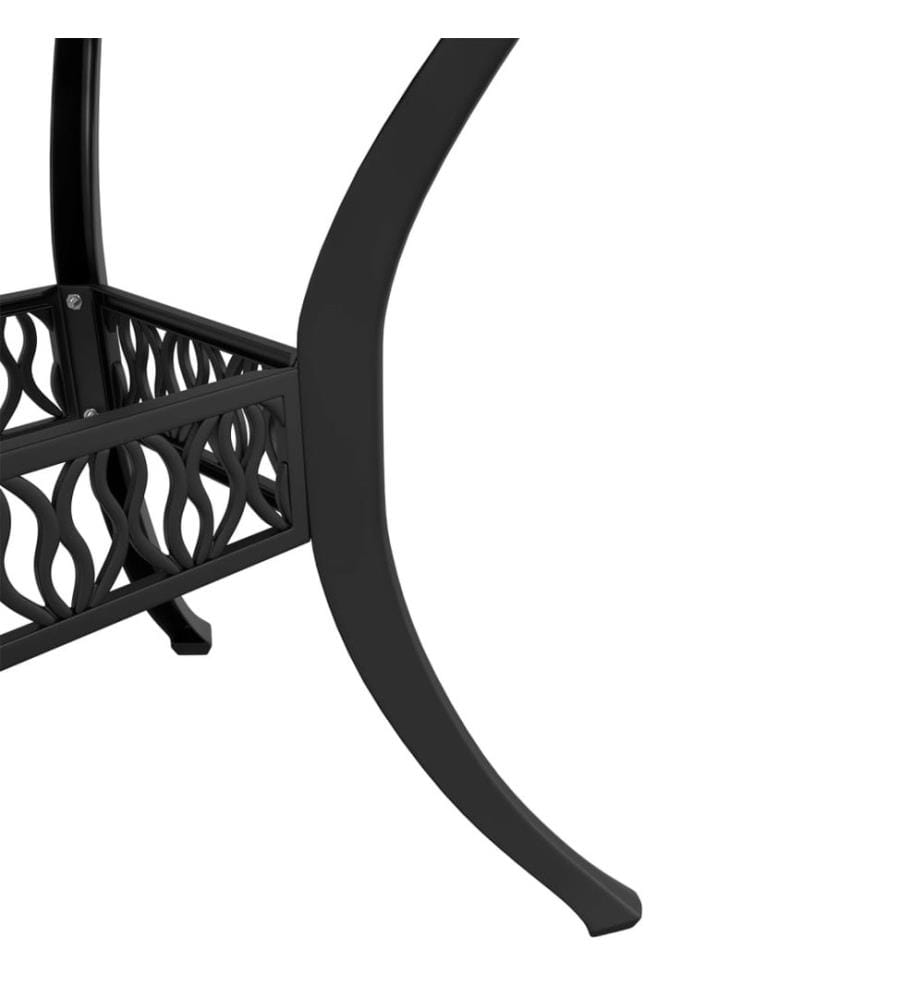 3-tlg. Bistro-Set Schwarz Aluminiumguss
