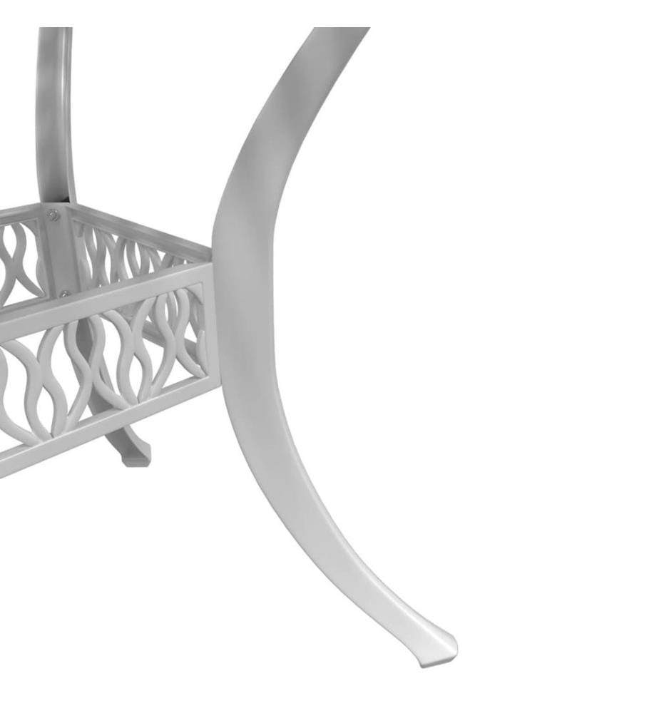 3-tlg. Bistro-Set Weiss Aluminiumguss