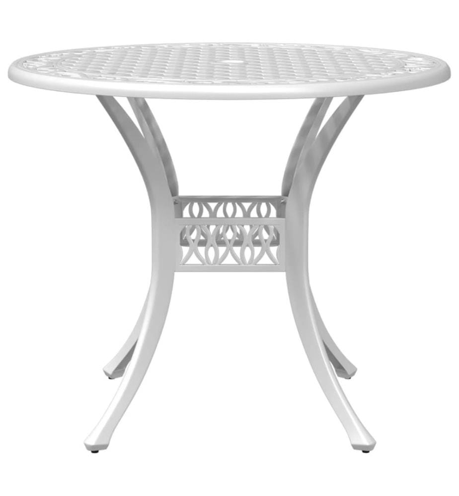 3-tlg. Bistro-Set Weiss Aluminiumguss