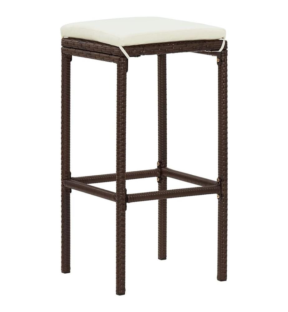 5-tlg. Gartenbar-Set Braun Massivholz Akazie und Poly Rattan
