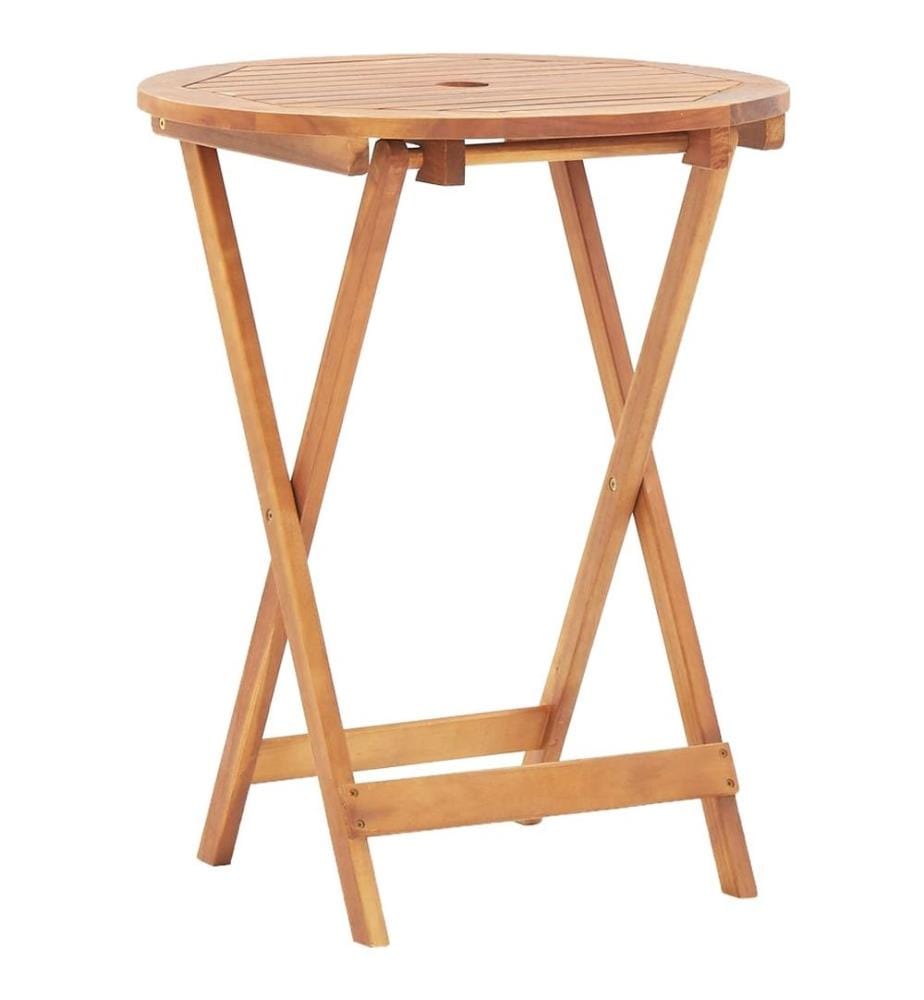 Ensemble de bistro 3 pcs beige polypropylène et bois massif