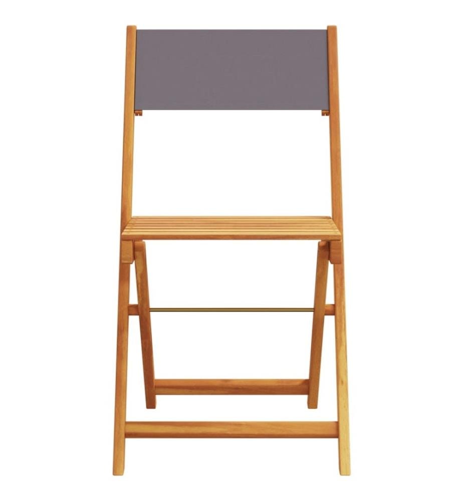 3-tlg. Bistro-Set Anthrazit Stoff und Massivholz