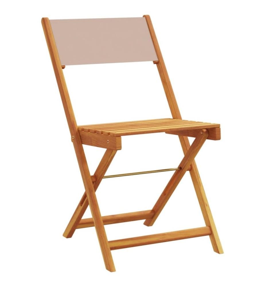 Ensemble de bistro 3 pcs taupe tissu et bois massif