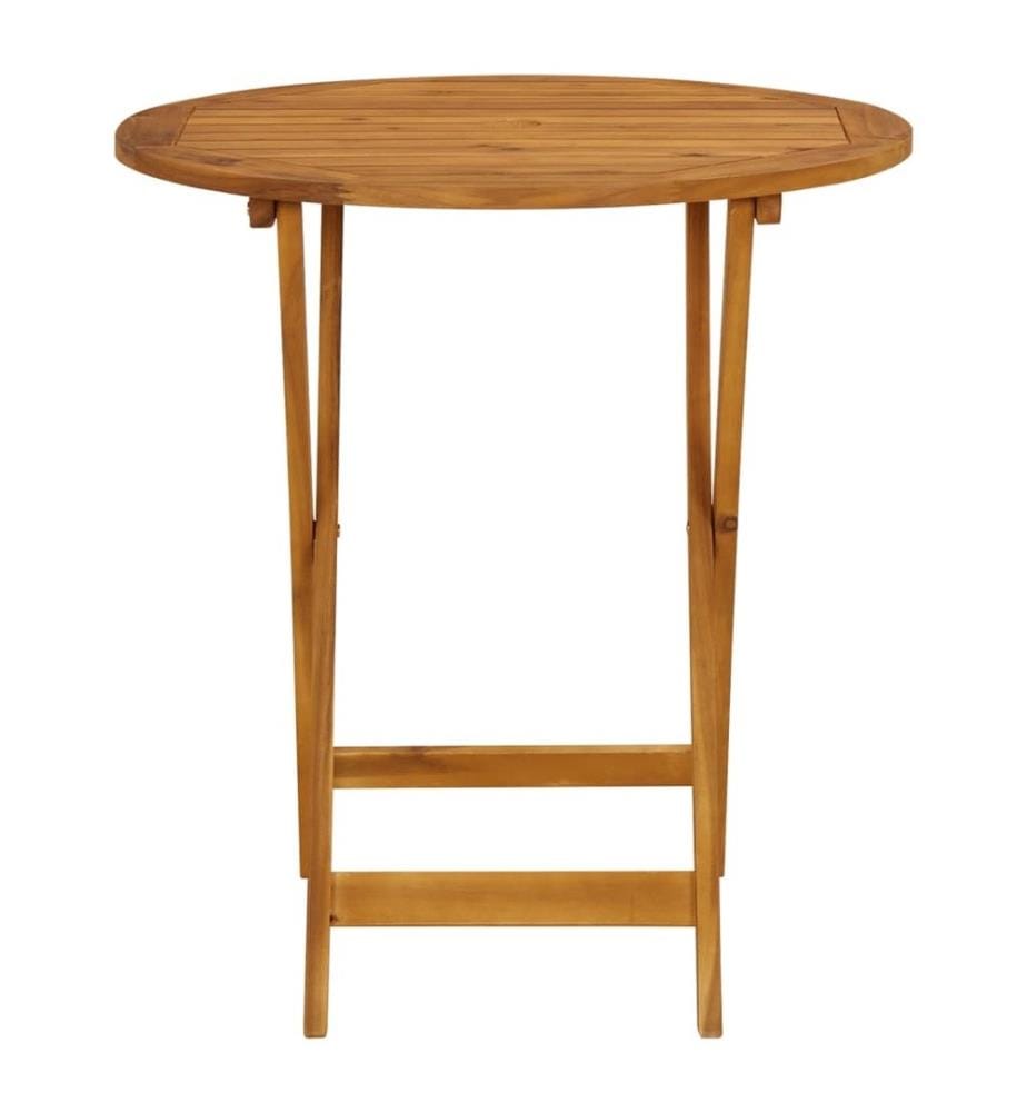 3-tlg. Bistro-Set Blau und Weiss Stoff und Massivholz