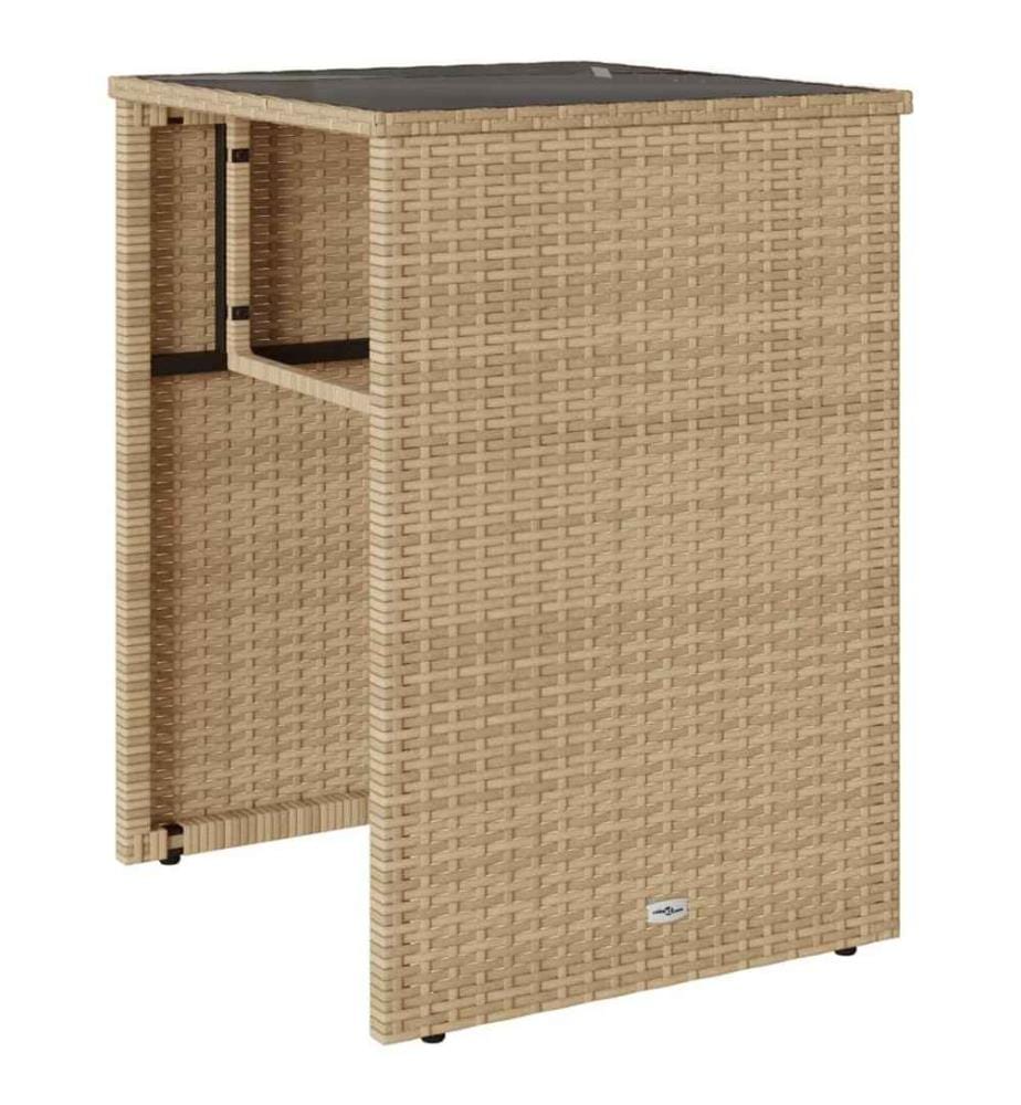 Ensemble de bistro 3 pcs avec coussins beige résine tressée