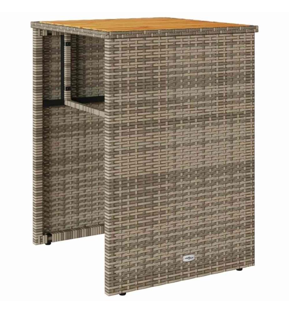 Ensemble de bistro 3 pcs avec coussins gris résine tressée
