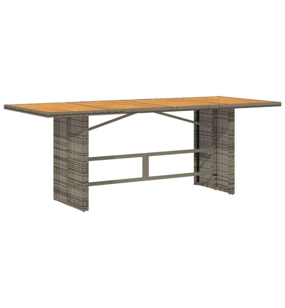 9-tlg. Garten-Bistro-Set mit Kissen Grau Poly Rattan