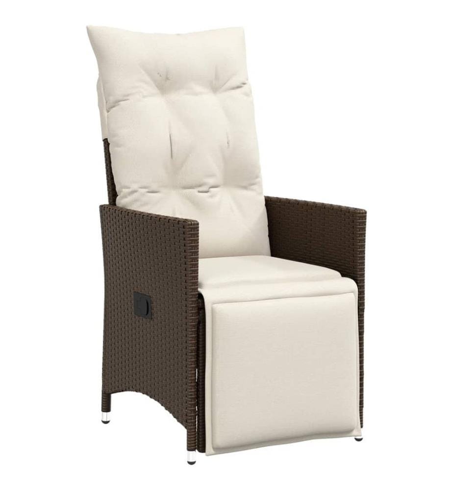 5-tlg. Garten-Bistro-Set mit Kissen Braun Poly Rattan