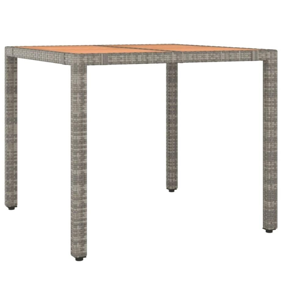 3-tlg. Garten-Bistro-Set mit Kissen Grau Poly Rattan