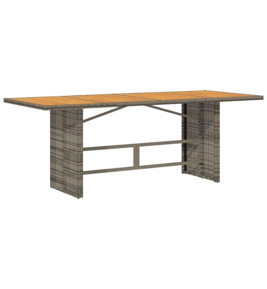 7-tlg. Garten-Bistro-Set mit Kissen Grau Poly Rattan