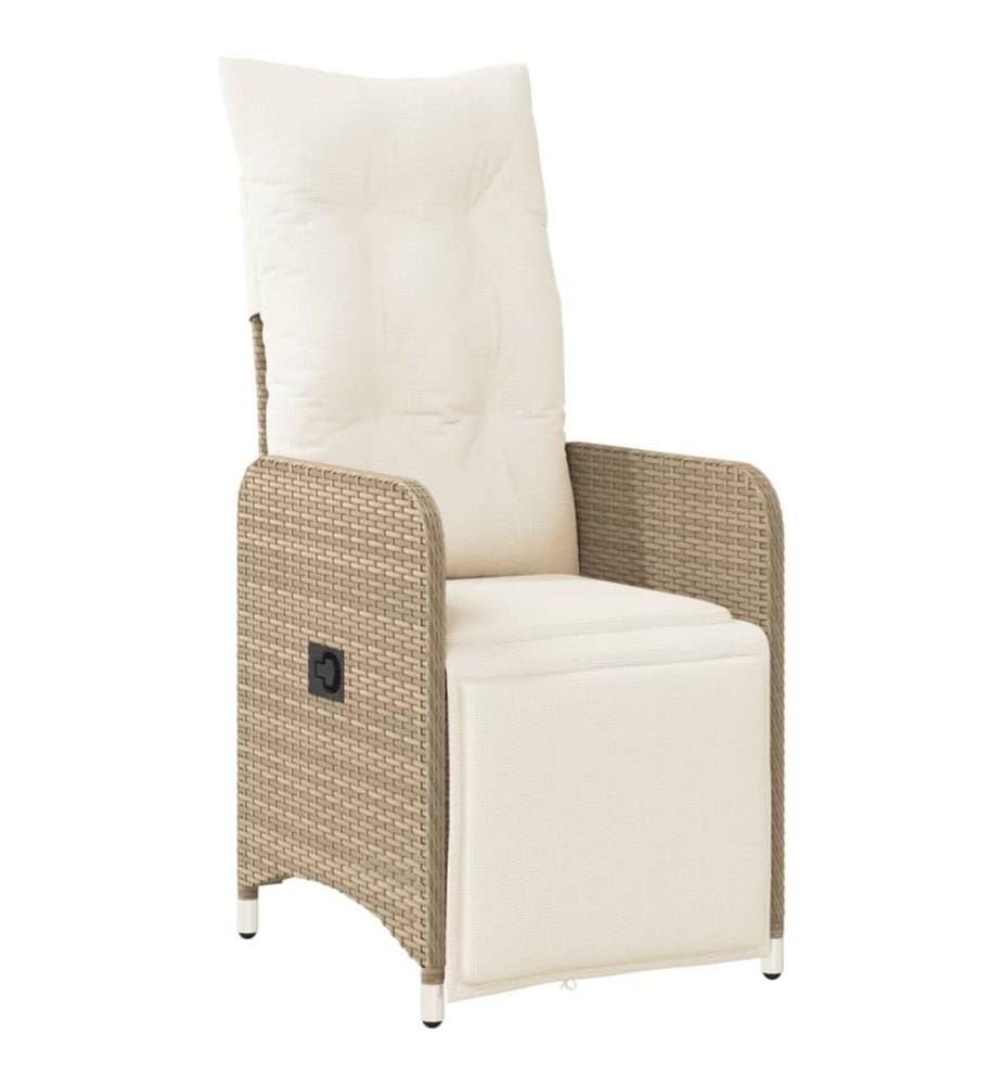 9-tlg. Garten-Bistro-Set mit Kissen Braun Poly Rattan