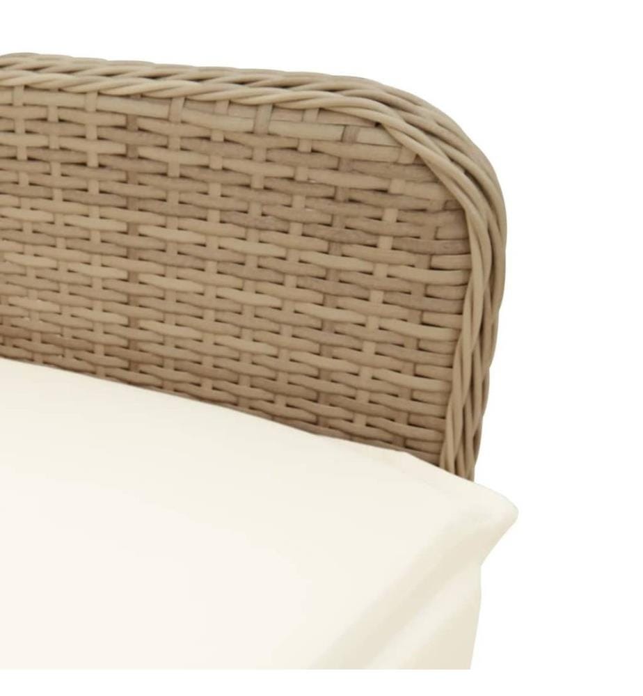9-tlg. Garten-Bistro-Set mit Kissen Braun Poly Rattan