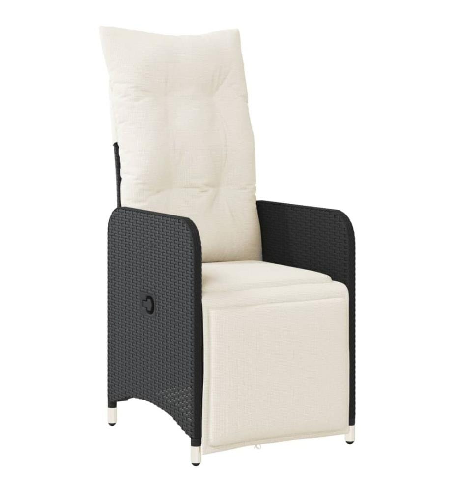 11-tlg. Garten-Bistro-Set mit Kissen Schwarz Poly Rattan
