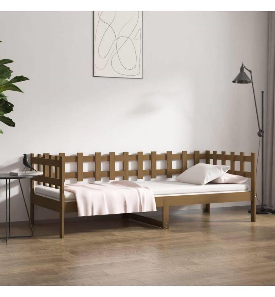 Tagesbett Honigbraun 80x200 cm Massivholz Kiefer
