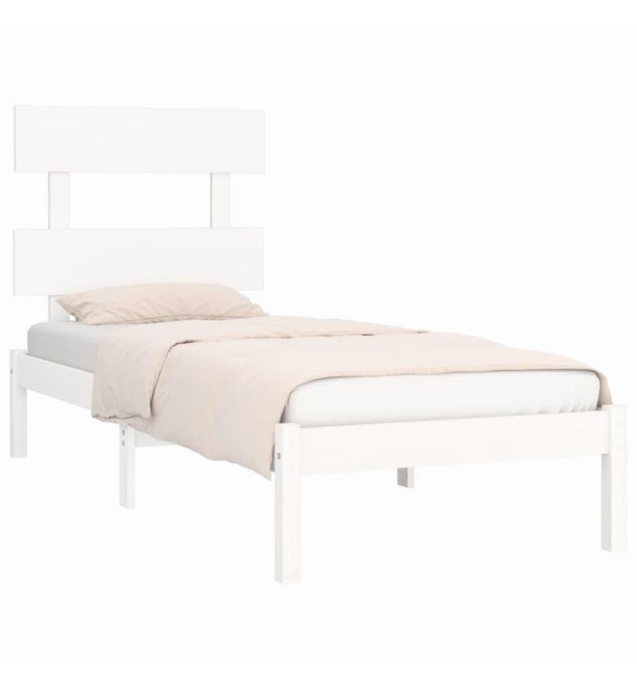 Massivholzbett Weiss 100x200 cm