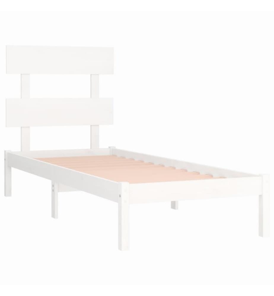 Massivholzbett Weiss 100x200 cm