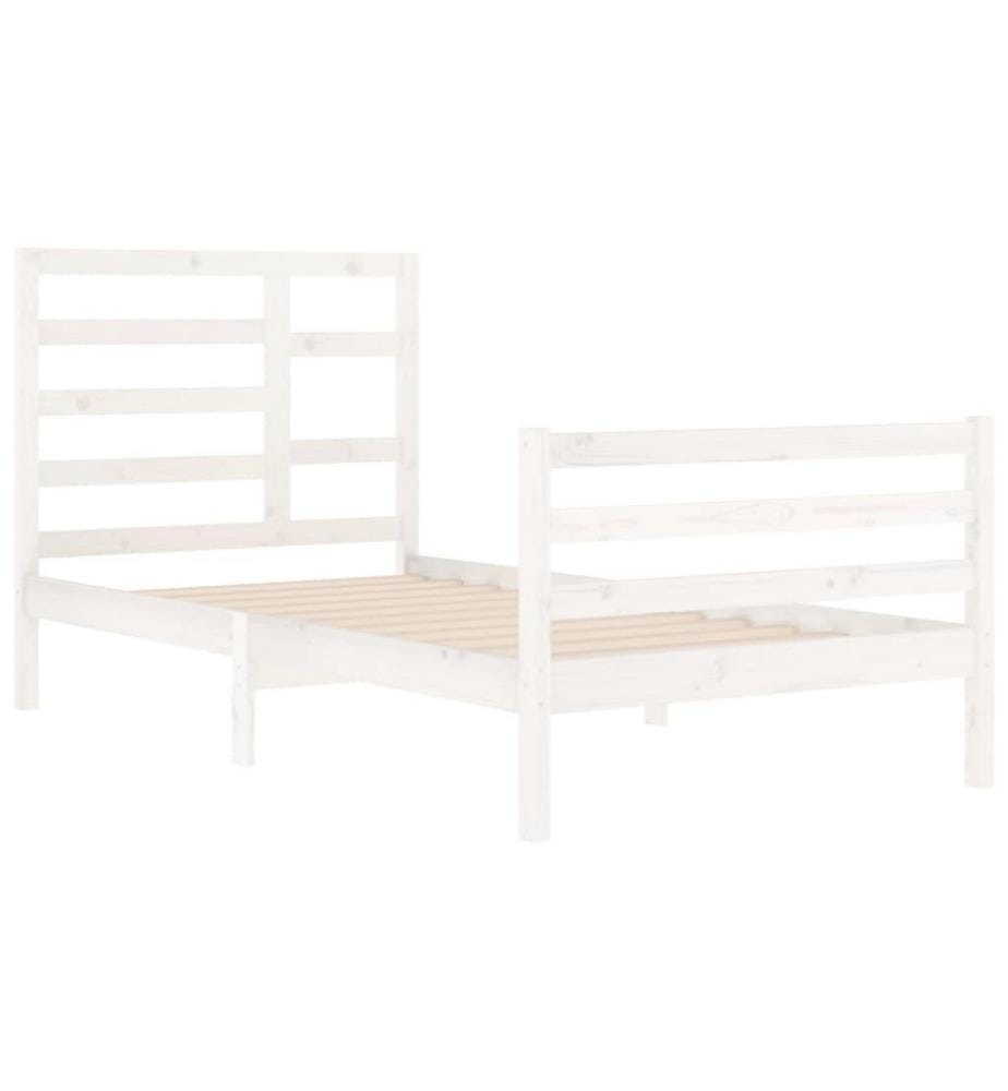 Massivholzbett Weiss 100x200 cm