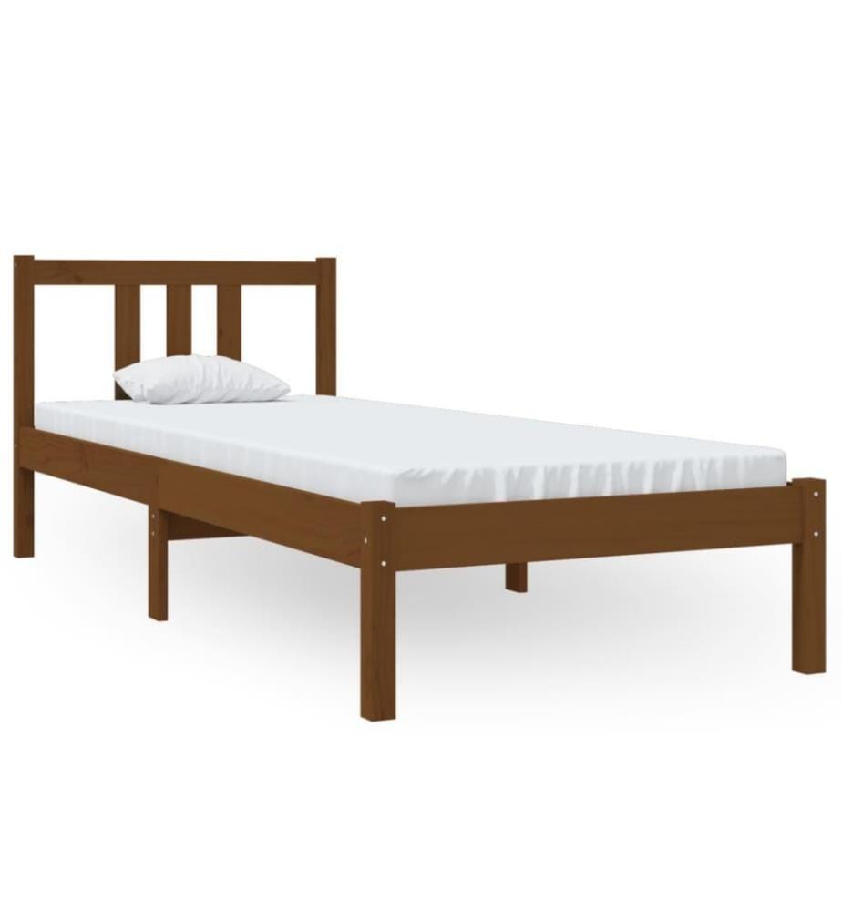 Massivholzbett Honigbraun 75x190 cm 2FT6 Small Single